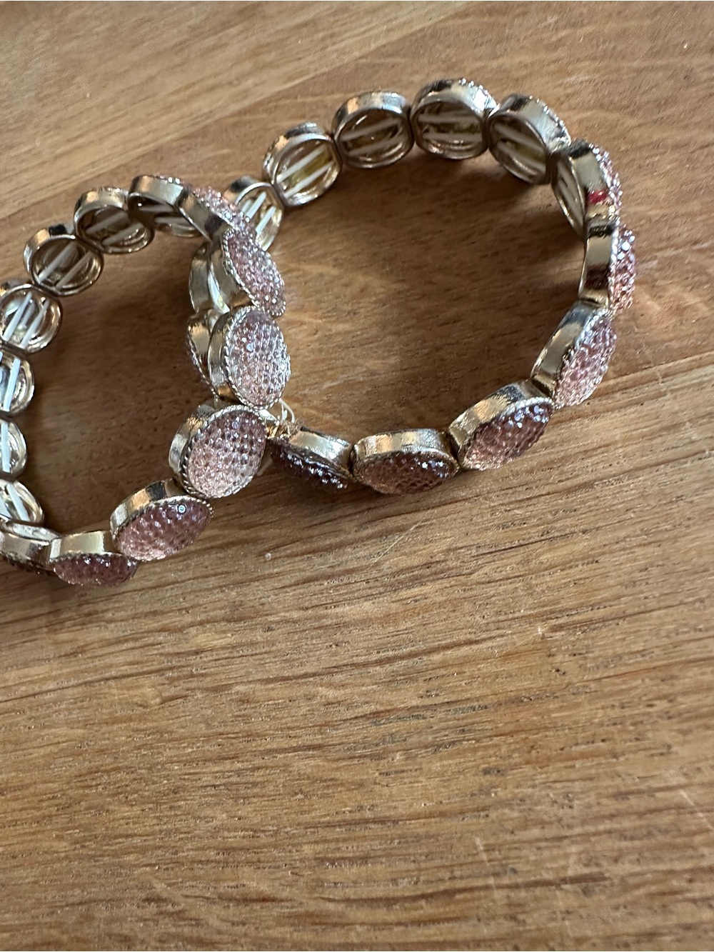 Aldo Rose Gold-Tone Rhinestone Disc Necklace & Hoop Bracelets Set - Picture 4 of 9